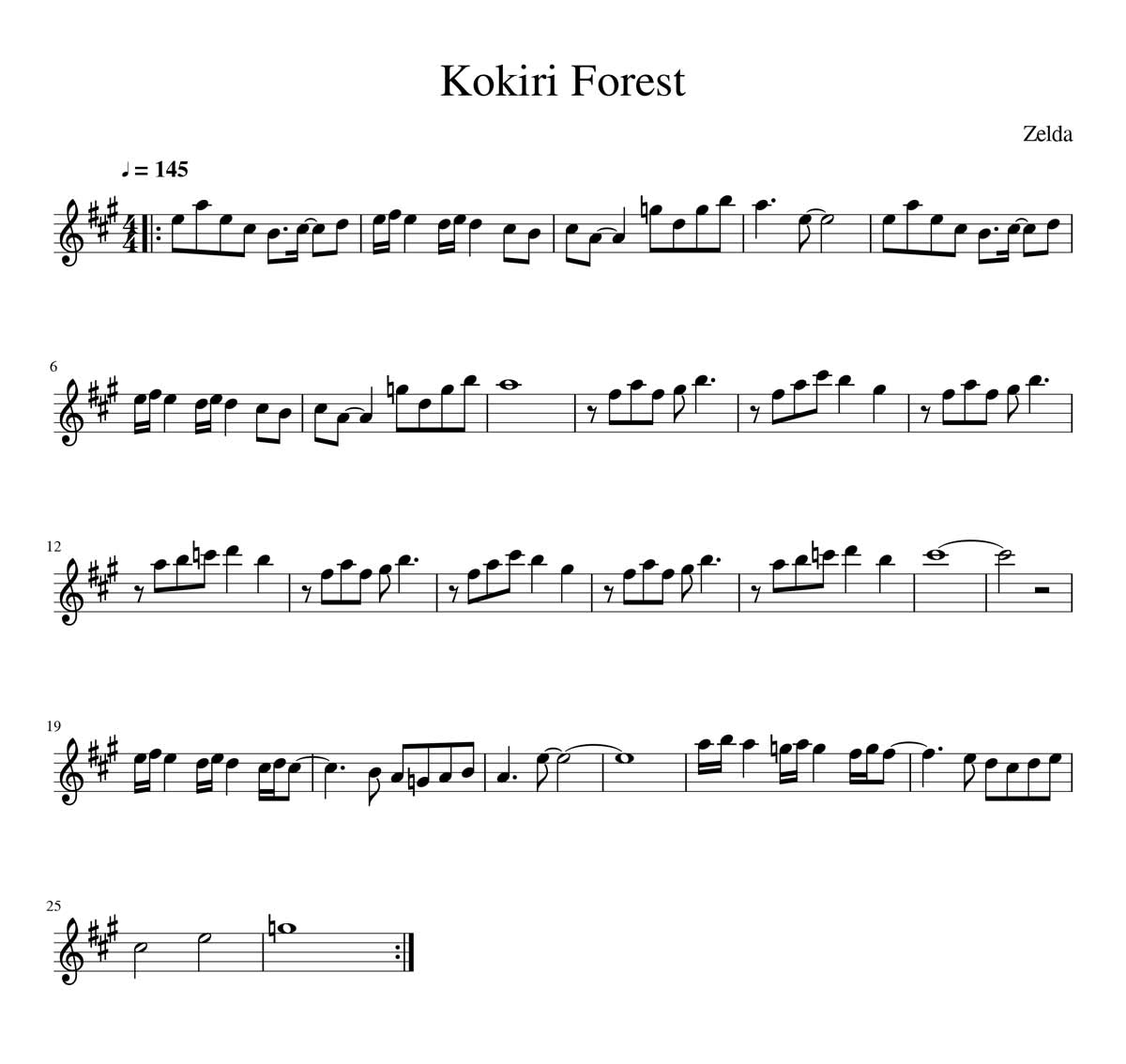 Kokiri Forest Sheet Music