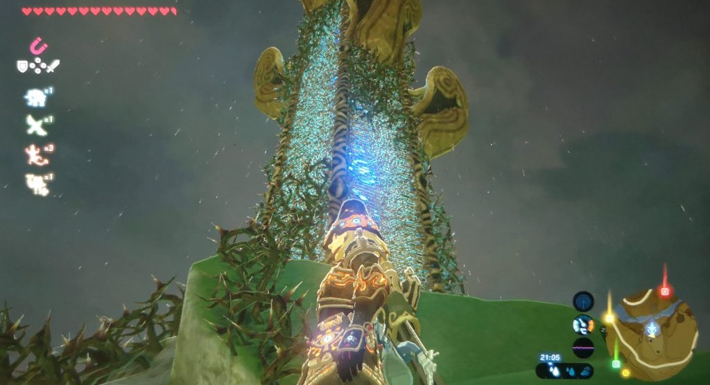 Thorns below Hateno Sheikah Tower