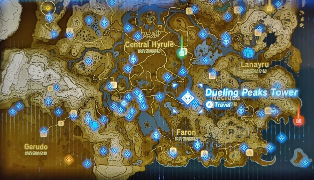 Dueling Peaks Tower Botw Sheikah Tower Guide The Legend Of Zelda Breath Of The Wild Game Guides