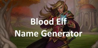 Blood Elf Name Generator
