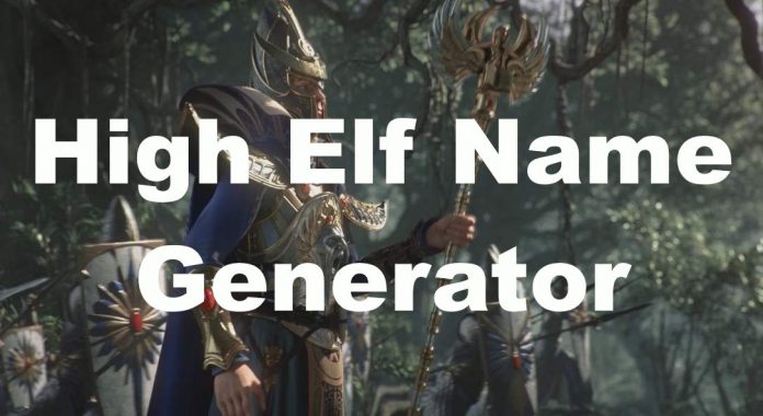 High Elf Name Generator Random Name Generators