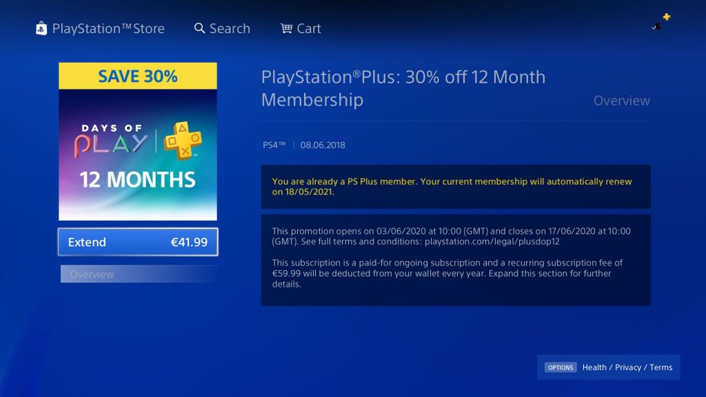 renewing ps plus