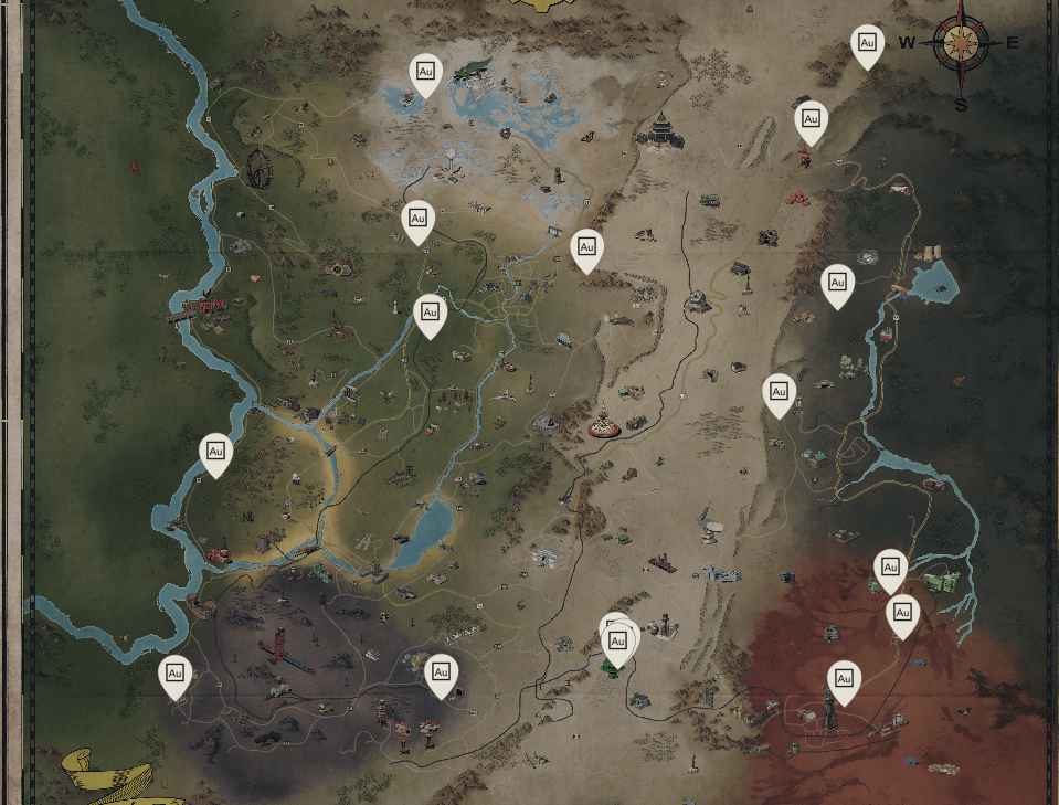 map locations to mine gold