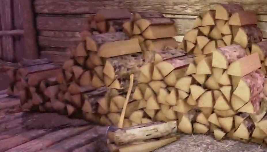 stacks of chopped wood