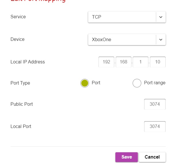 opening port on siro router