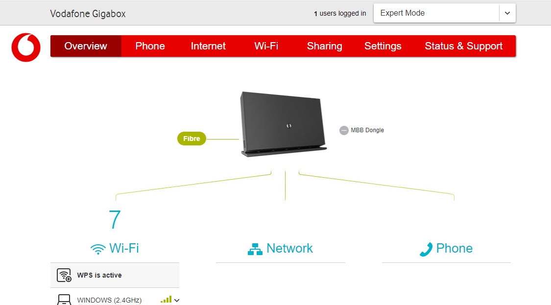 vodafone gigabox home page