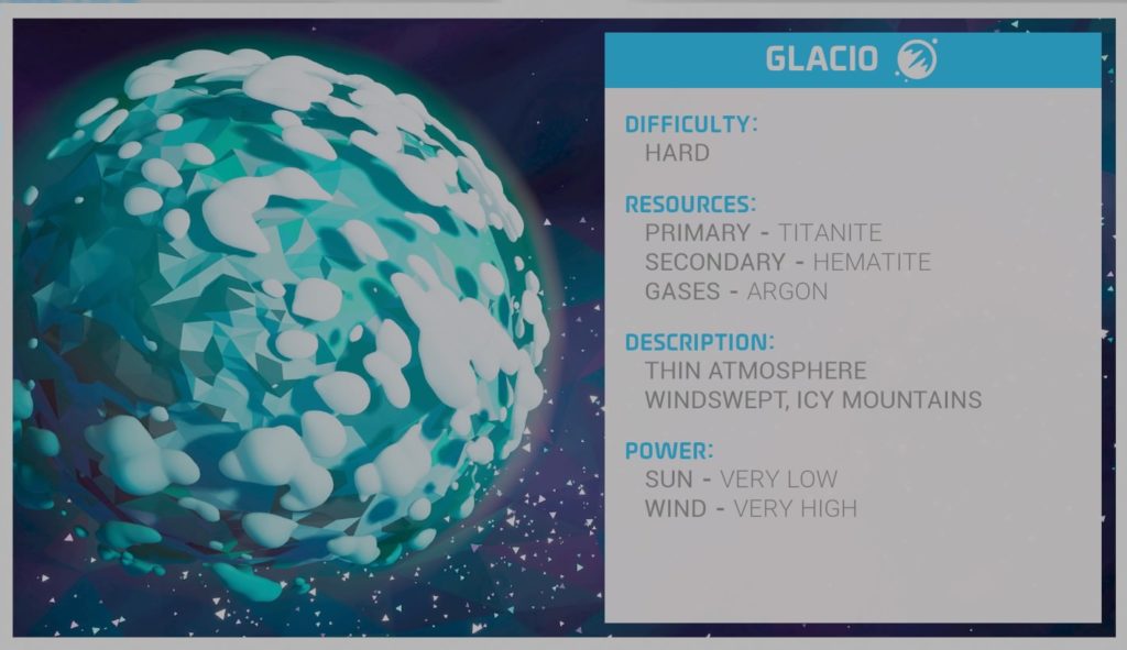 astroneer glacio planet information