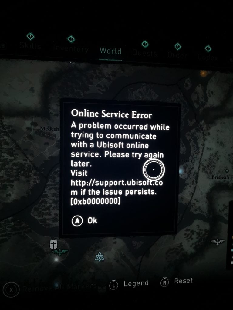 Valhalla online service error