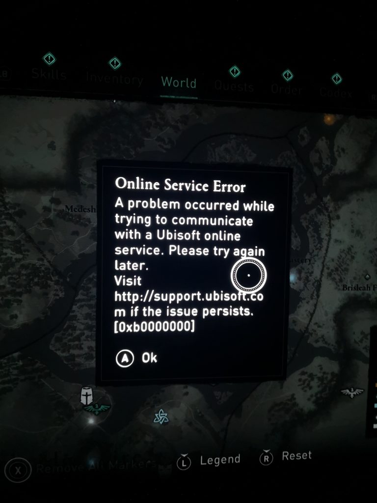 Valhalla online service error