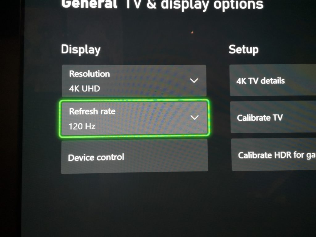 series x 120 fps refresh rate