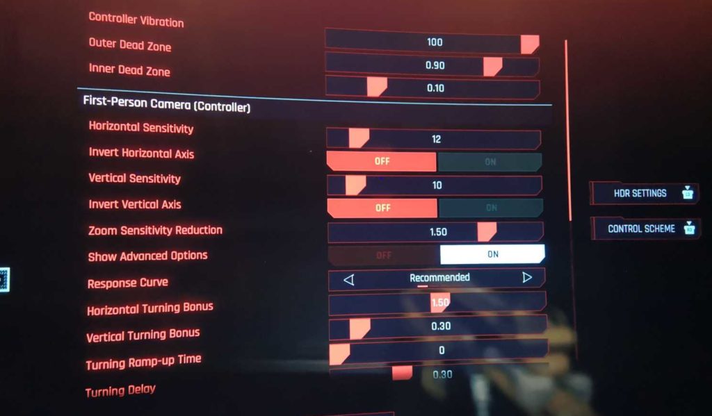 cyberpunk 2077 aim sensitivity 