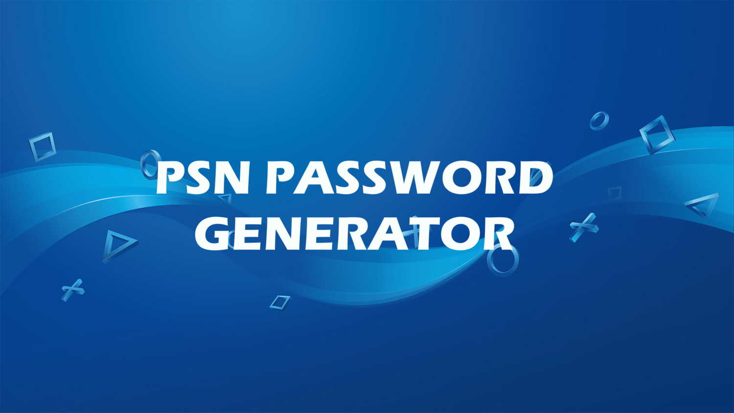 PSN Password Generator Image