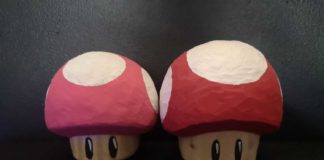 Whittling A Wooden Super Mario Mushroom