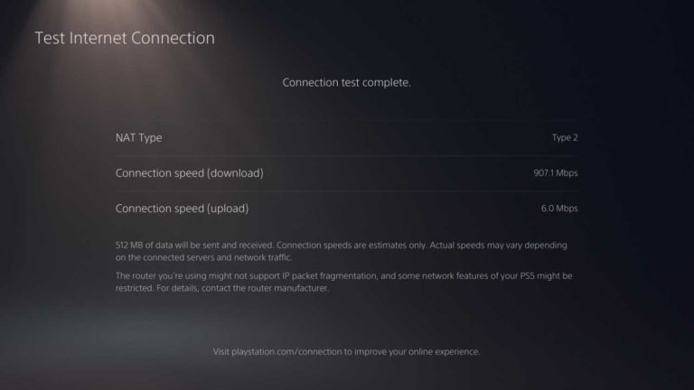 Ps5 speed test ip packet fragmentation error playstation 5