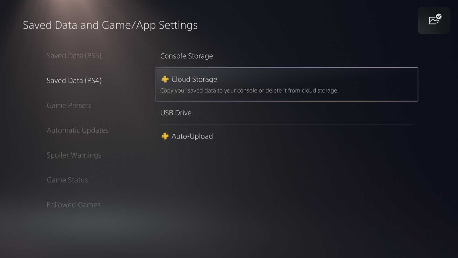 cloud save feature on ps5