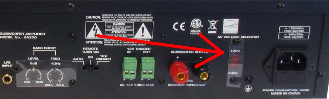 sa230 voltage switch
