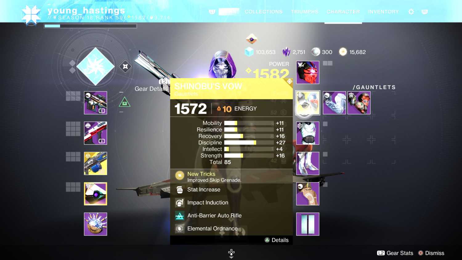 exotic gear stats
