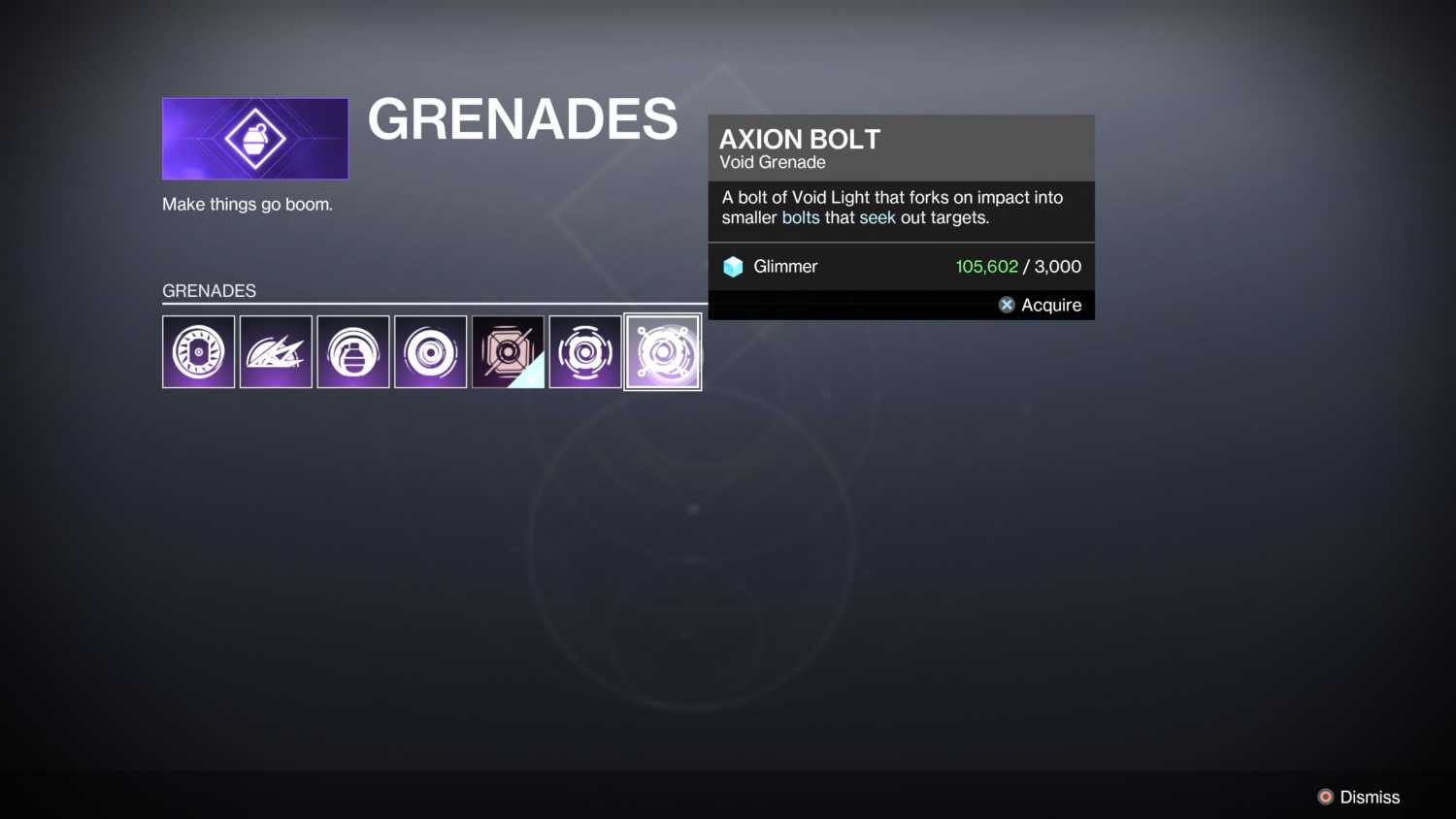 buy new grenades for subclass