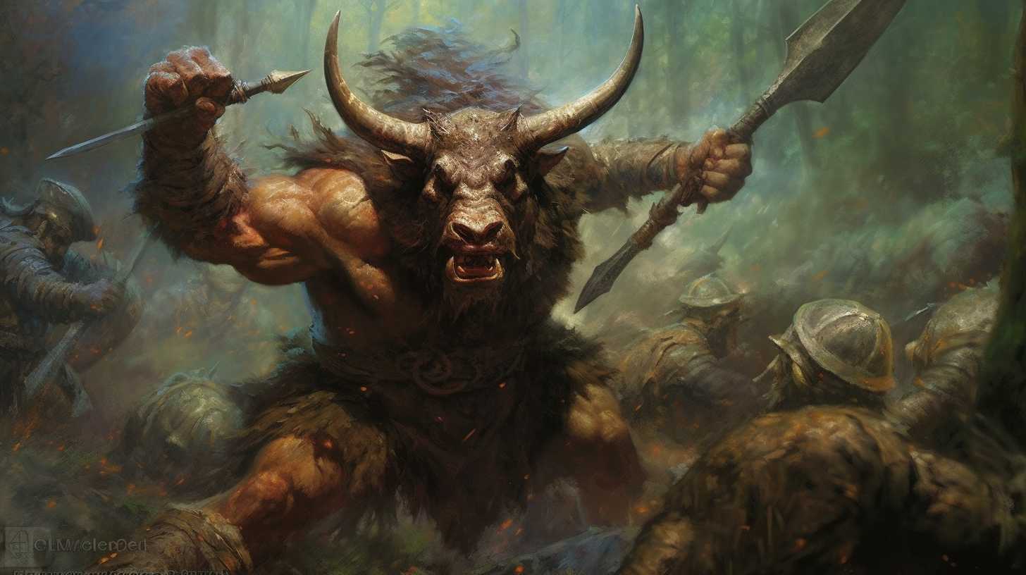 minotaur character in an rpg