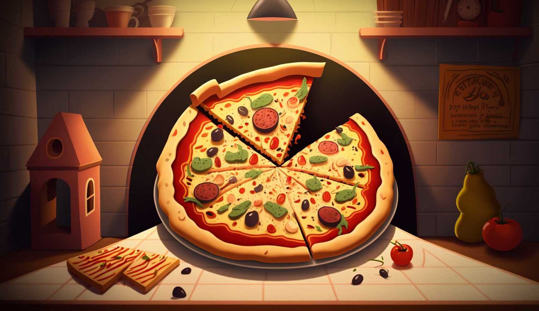 a pizza at a table