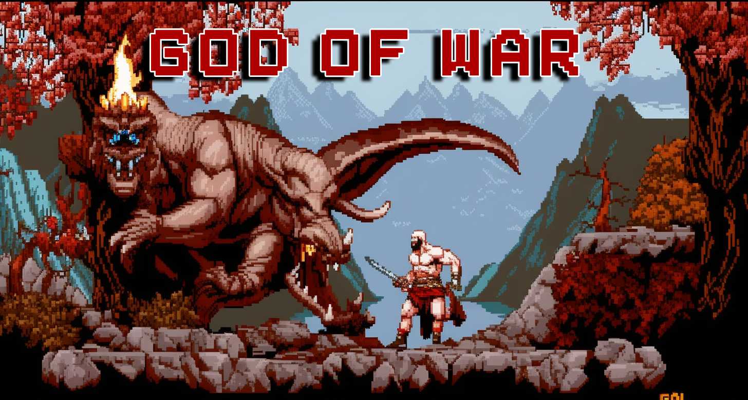 If God Of War Was a 1990s 8-bit Adventure Image