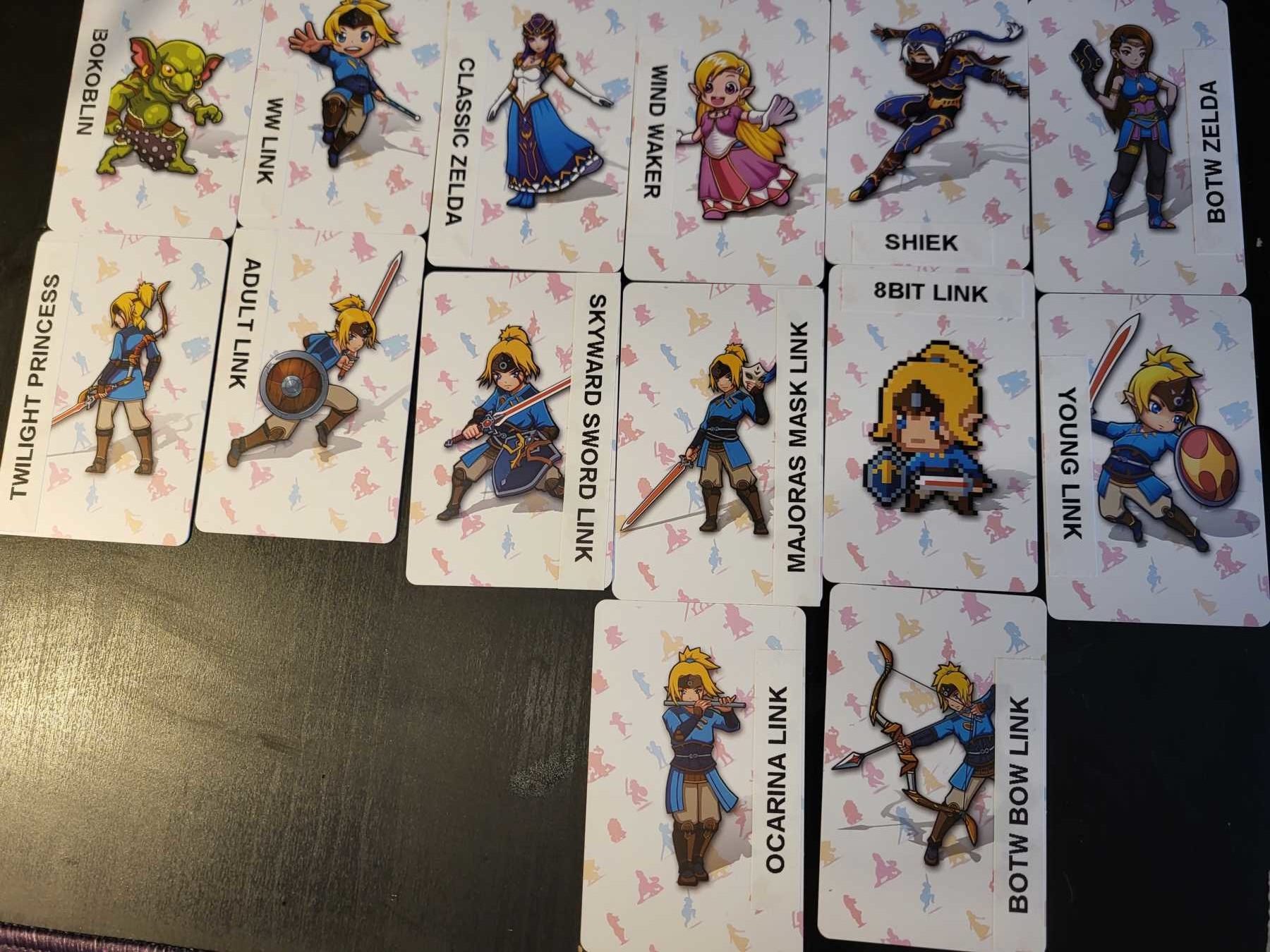 zelda amiibo cards with correct figure names