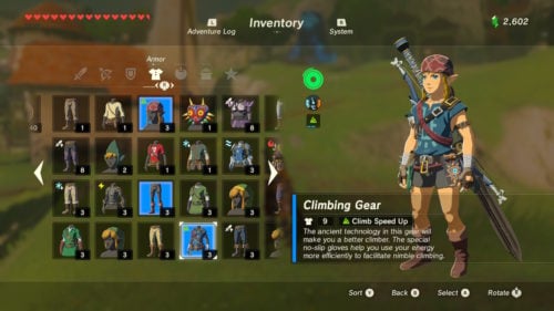 Climbing Gear Armor Set - The Legend of Zelda: Breath of the Wild Game ...